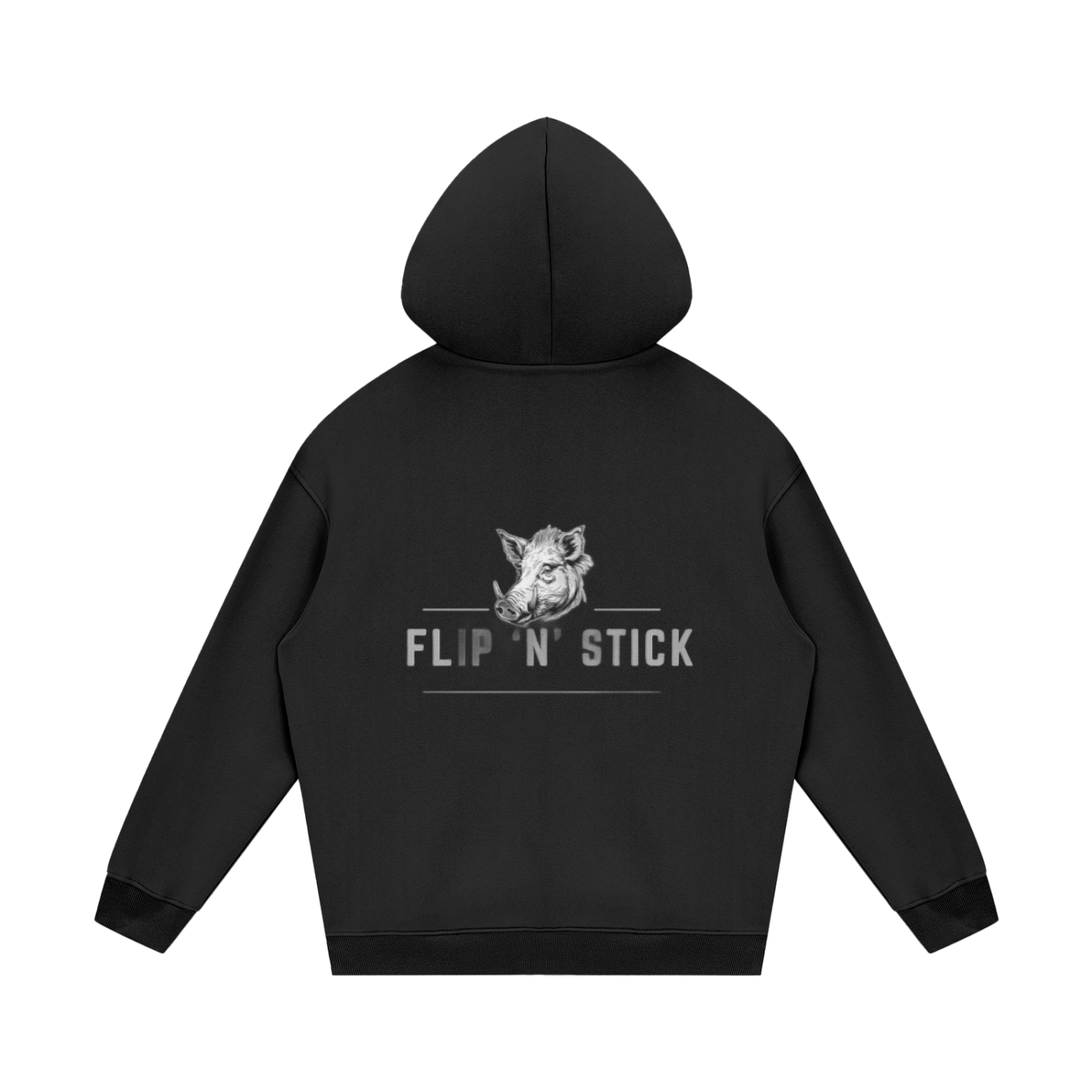 Black Fleece Hoodie - Small Logo - Flip 'N' Stick