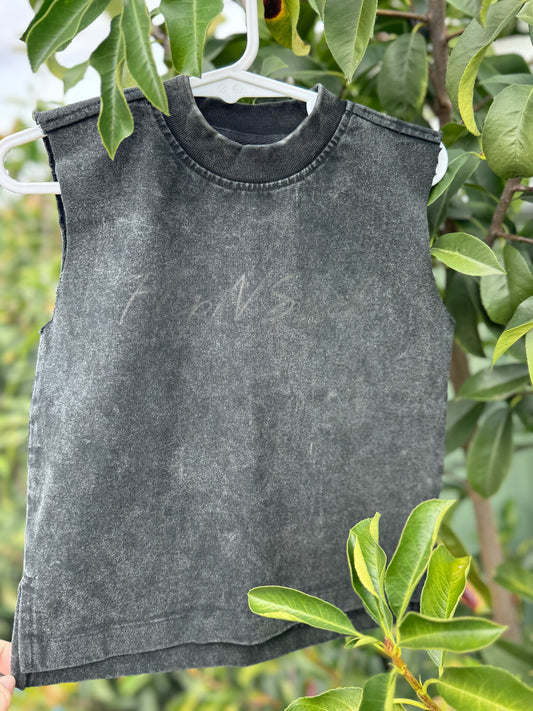 Kids Tank Top - Washed Black - Flip 'N' Stick