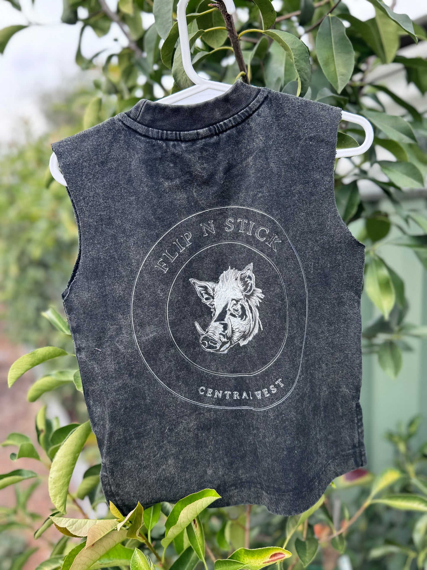 Kids Tank Top - Washed Black - Flip 'N' Stick